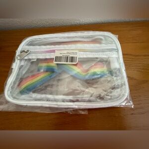 Clear Zipper Waist Belt Bag with Rainbow Strap Brand New NWT
